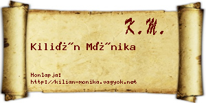 Kilián Mónika névjegykártya