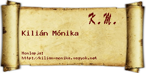 Kilián Mónika névjegykártya